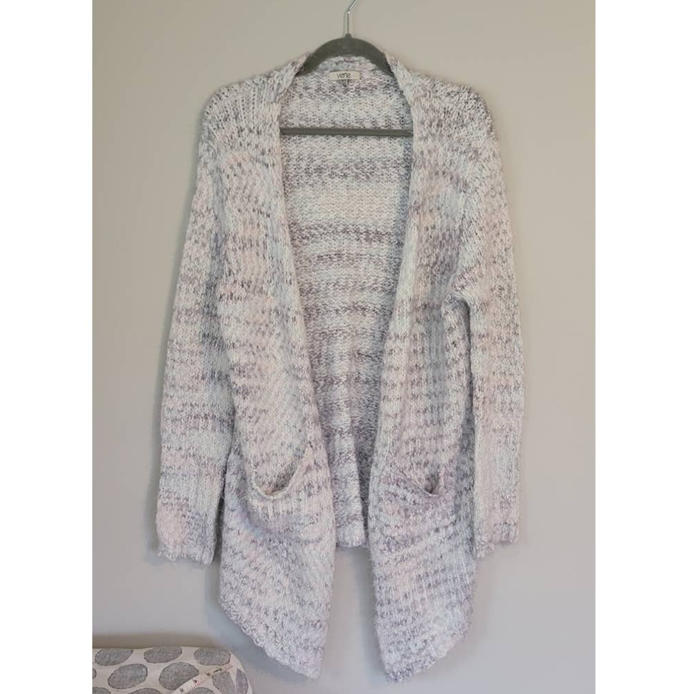 Verte Cardigan Women's M/L White Pink Blue